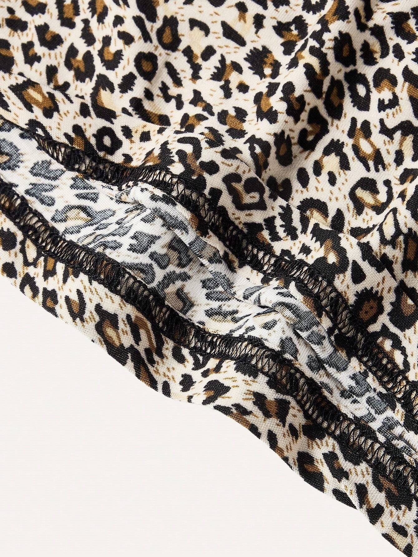 SHEIN Ezwear Leopard Print Cropped Casual Fitted Tank Top for Women, Suitable for Summer