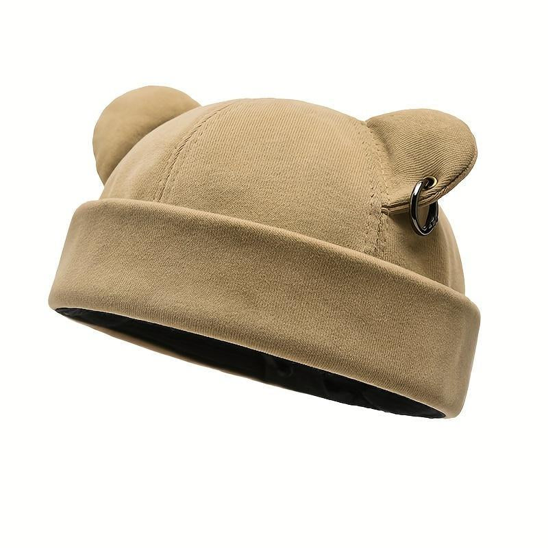 1 Piece Unisex Brimless Cap with Rolled Cuff – Adjustable Strap Fits All Head Sizes, No Flat Hairstyle! Perfect for Daily Errands, Sports & Casual Outings