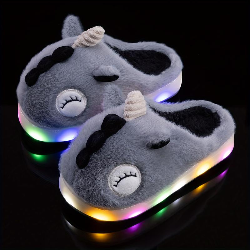 Slippers, Indoor Home Shoes with Fleece Lining, Warm and Cute Cartoon Design