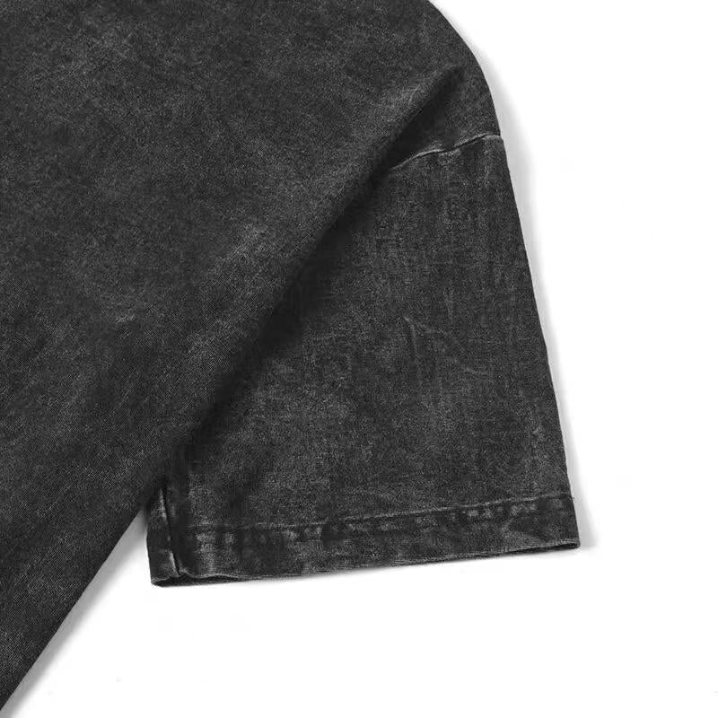 Washed, Classic Letter Size 23 Printed T-Shirt, High-Quality Wax Printed Cotton Retro Fashion Brand T-Shirt, Suitable for Summer T-Shirt with a Certain Thickness, Holiday Gift