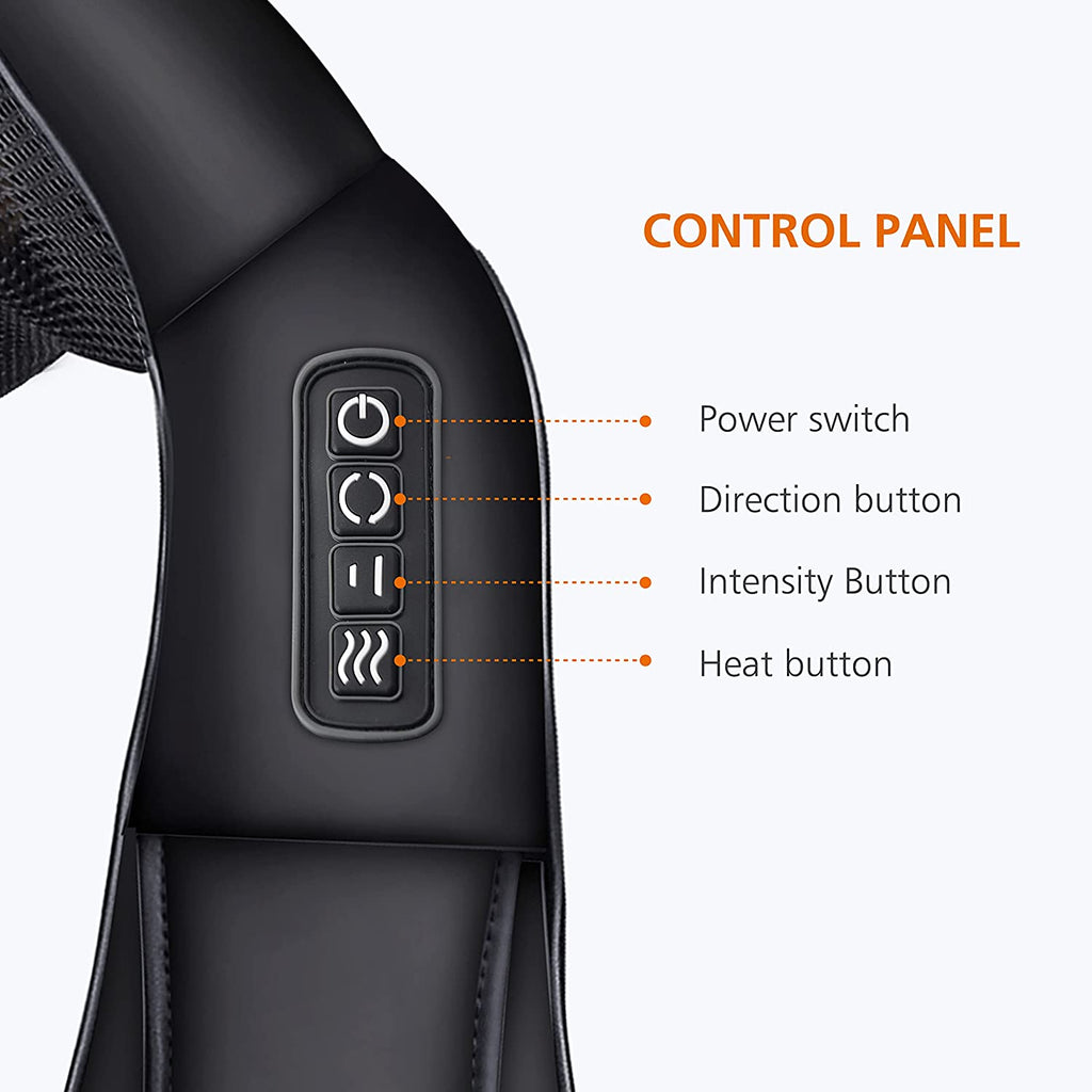 Shiatsu Neck and Shoulder Massager - Back Massager with Heat, Deep Kneading Electric Massage Pillow for Neck, Back, Shoulder,Foot,Body