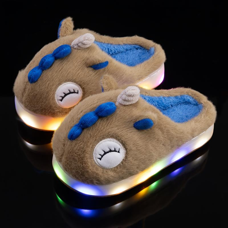 Slippers, Indoor Home Shoes with Fleece Lining, Warm and Cute Cartoon Design