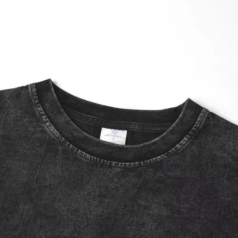 Washed, Classic Letter Size 23 Printed T-Shirt, High-Quality Wax Printed Cotton Retro Fashion Brand T-Shirt, Suitable for Summer T-Shirt with a Certain Thickness, Holiday Gift