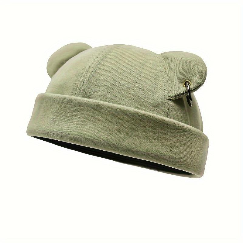 1 Piece Unisex Brimless Cap with Rolled Cuff – Adjustable Strap Fits All Head Sizes, No Flat Hairstyle! Perfect for Daily Errands, Sports & Casual Outings
