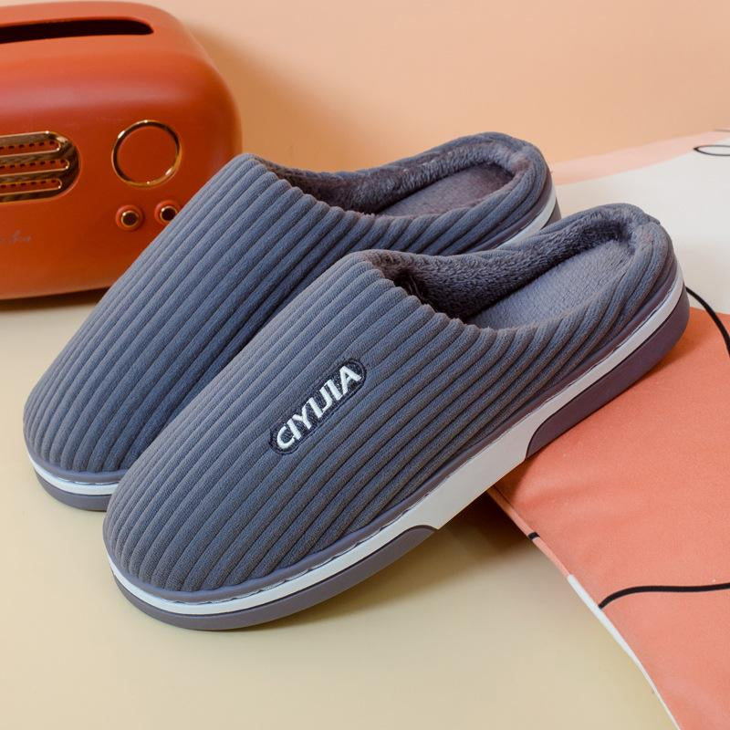 Men'S Women'S Winter Home Cotton Print Thermal Slippers Casual Home Shoes Slippers
