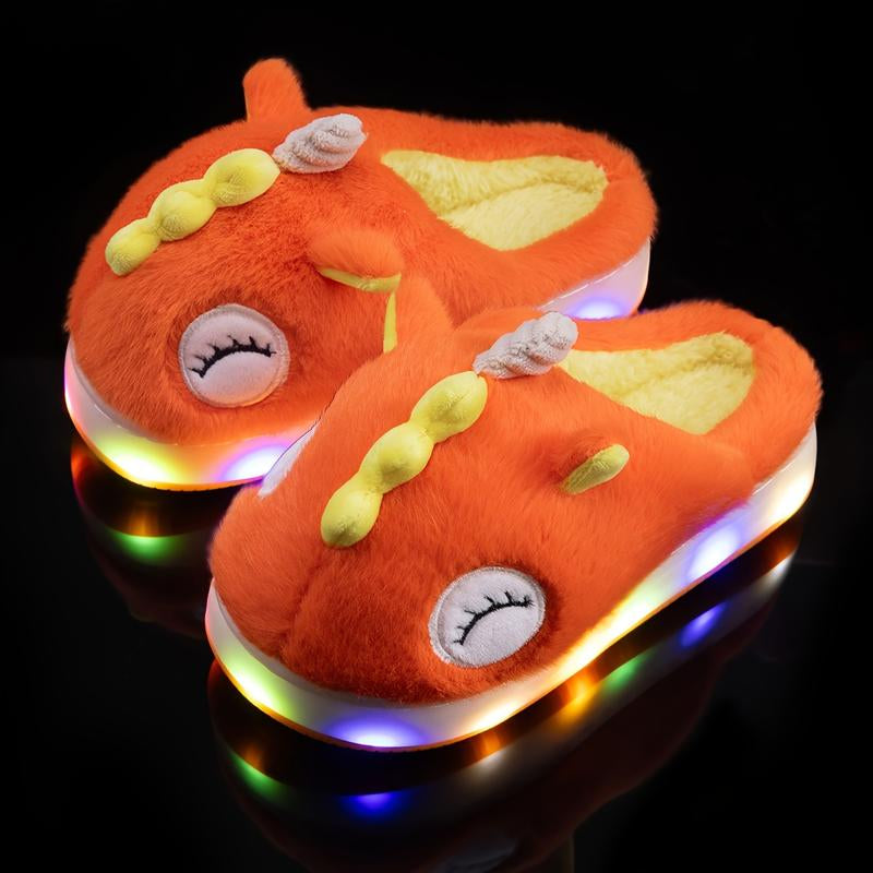 Slippers, Indoor Home Shoes with Fleece Lining, Warm and Cute Cartoon Design