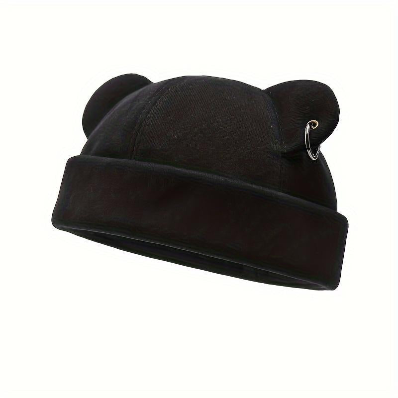 1 Piece Unisex Brimless Cap with Rolled Cuff – Adjustable Strap Fits All Head Sizes, No Flat Hairstyle! Perfect for Daily Errands, Sports & Casual Outings
