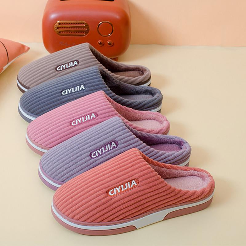 Men'S Women'S Winter Home Cotton Print Thermal Slippers Casual Home Shoes Slippers