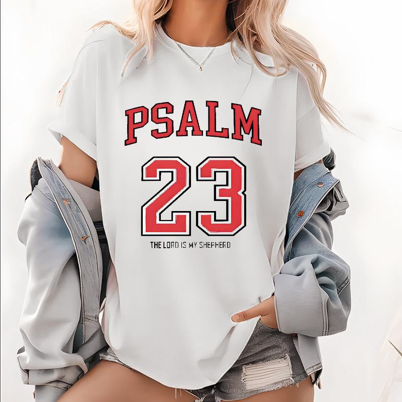 Washed, Classic Letter Size 23 Printed T-Shirt, High-Quality Wax Printed Cotton Retro Fashion Brand T-Shirt, Suitable for Summer T-Shirt with a Certain Thickness, Holiday Gift