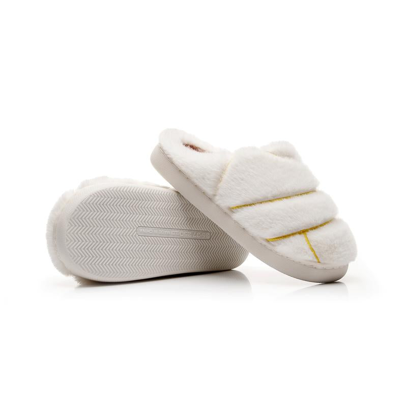 Christmas Couple Color Matching Cute Bread Cotton Slippers Indoor anti Slip Slippers, Autumn and Winter Warm Plush Shoes in Stock